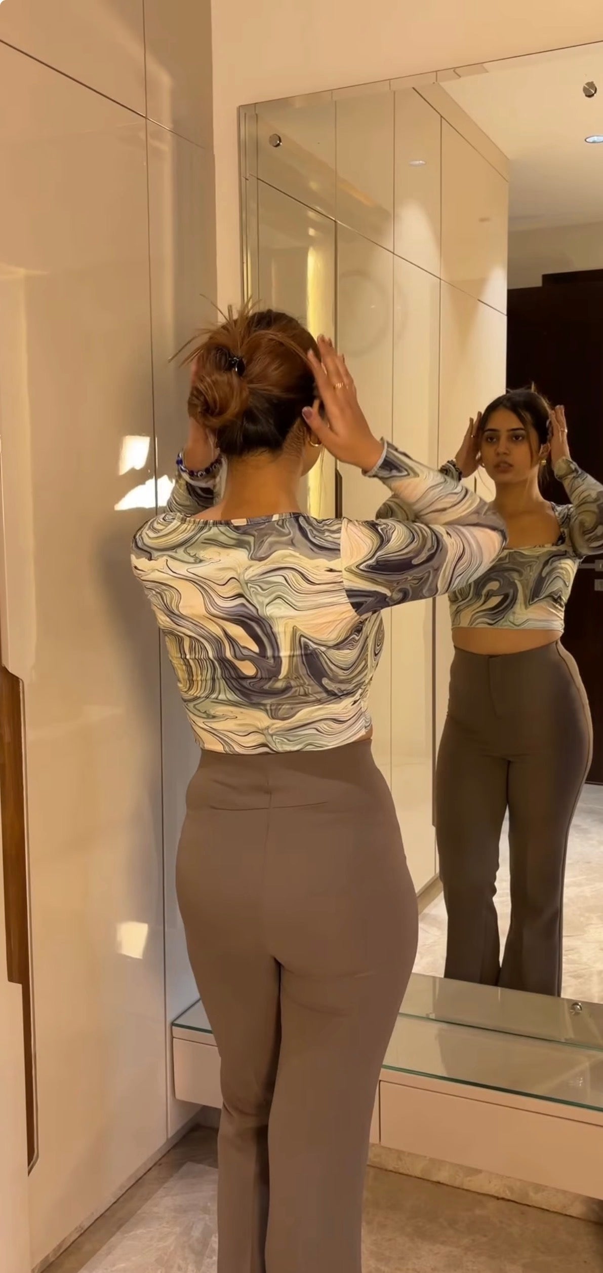 Sculpted Tailored Coffee Trousers