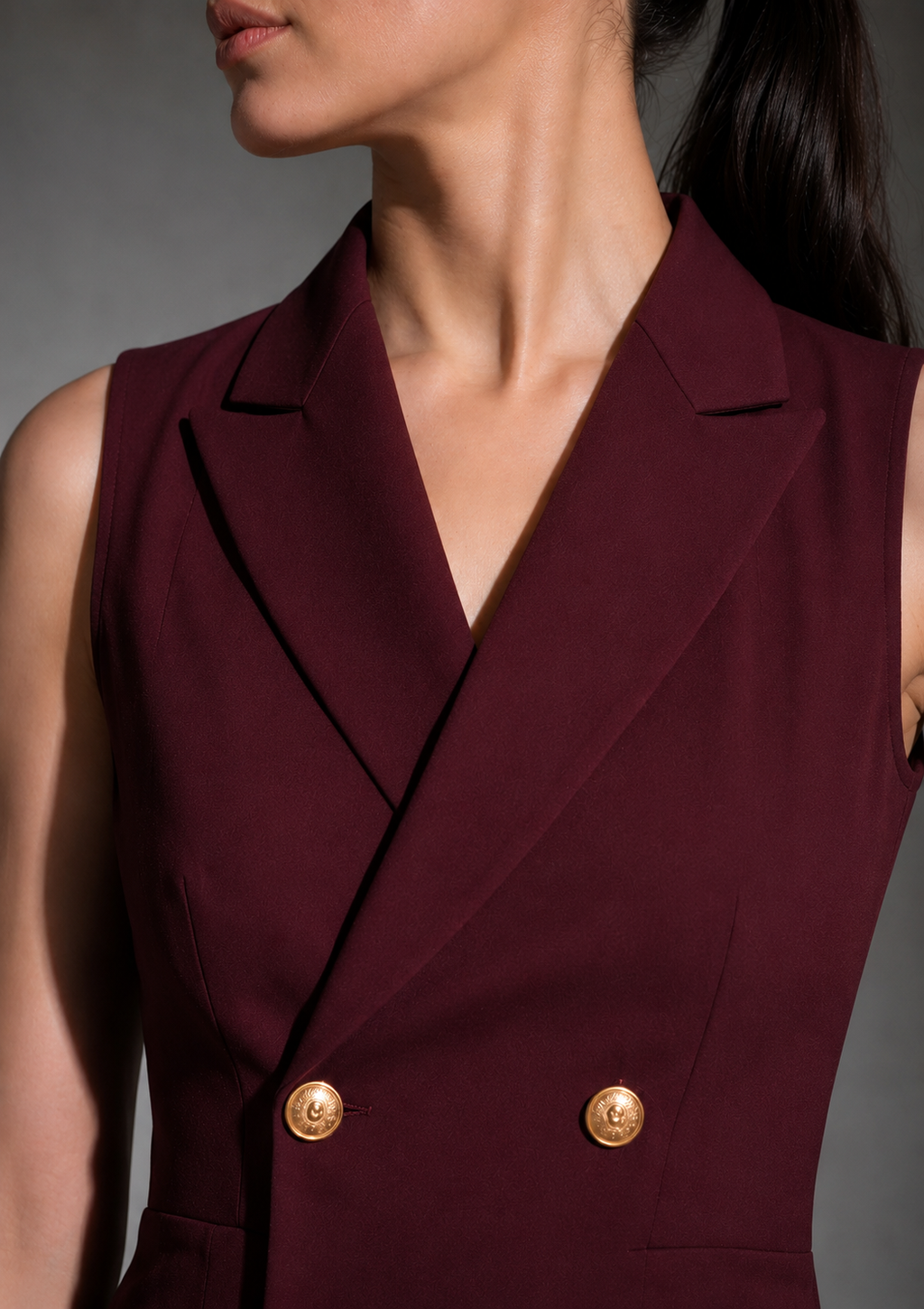 Midnight Luxe Blazer Wine Dress