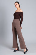 Sculpted Tailored Coffee Trousers