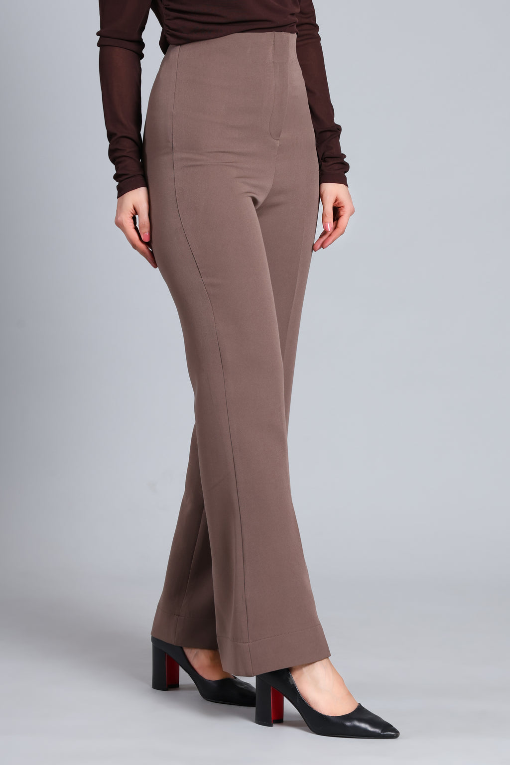 Sculpted Tailored Coffee Trousers