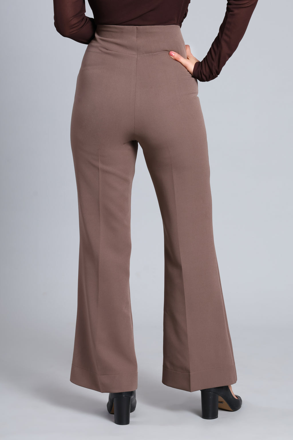 Sculpted Tailored Coffee Trousers