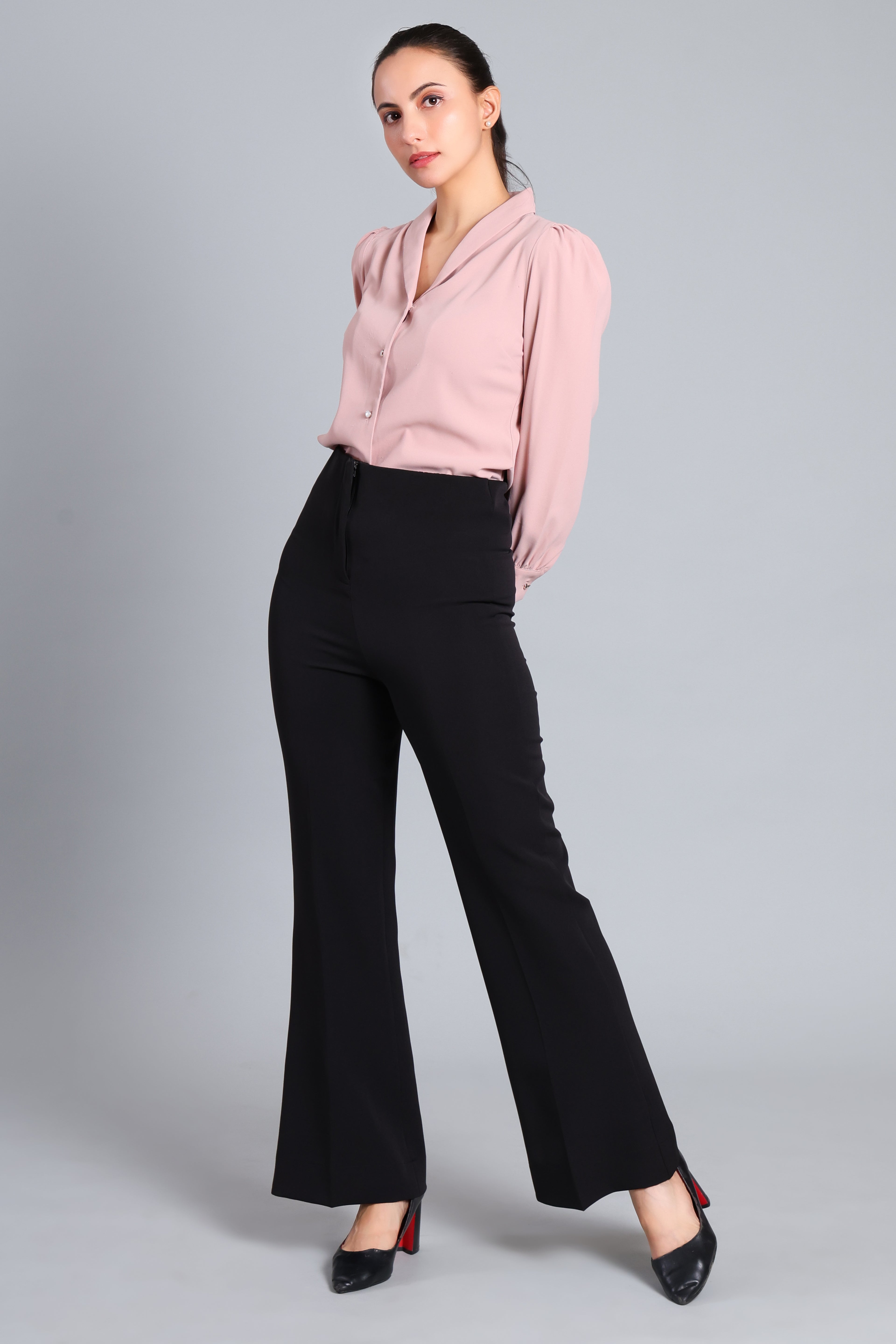 Sculpted Tailored Black Trousers