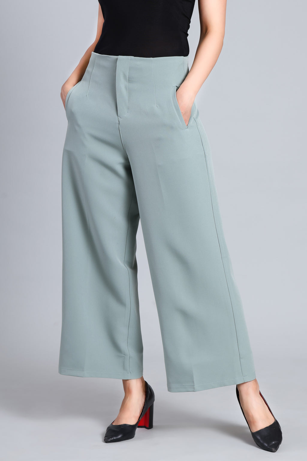 High-Rise Cropped Wide-Leg Trouser