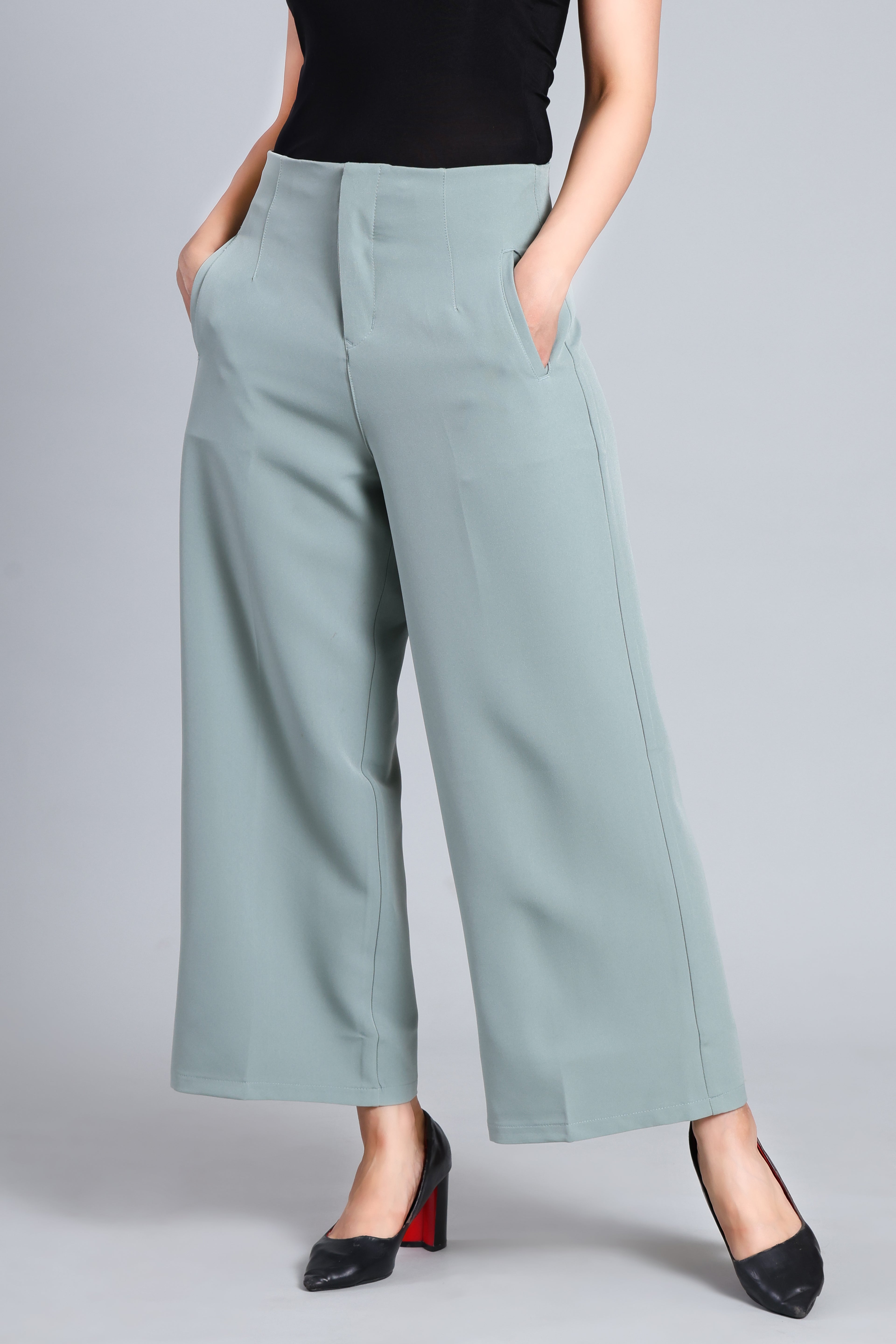 High-Rise Cropped Wide-Leg Trouser
