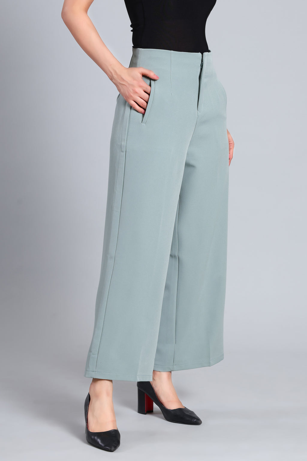 High-Rise Cropped Wide-Leg Trouser