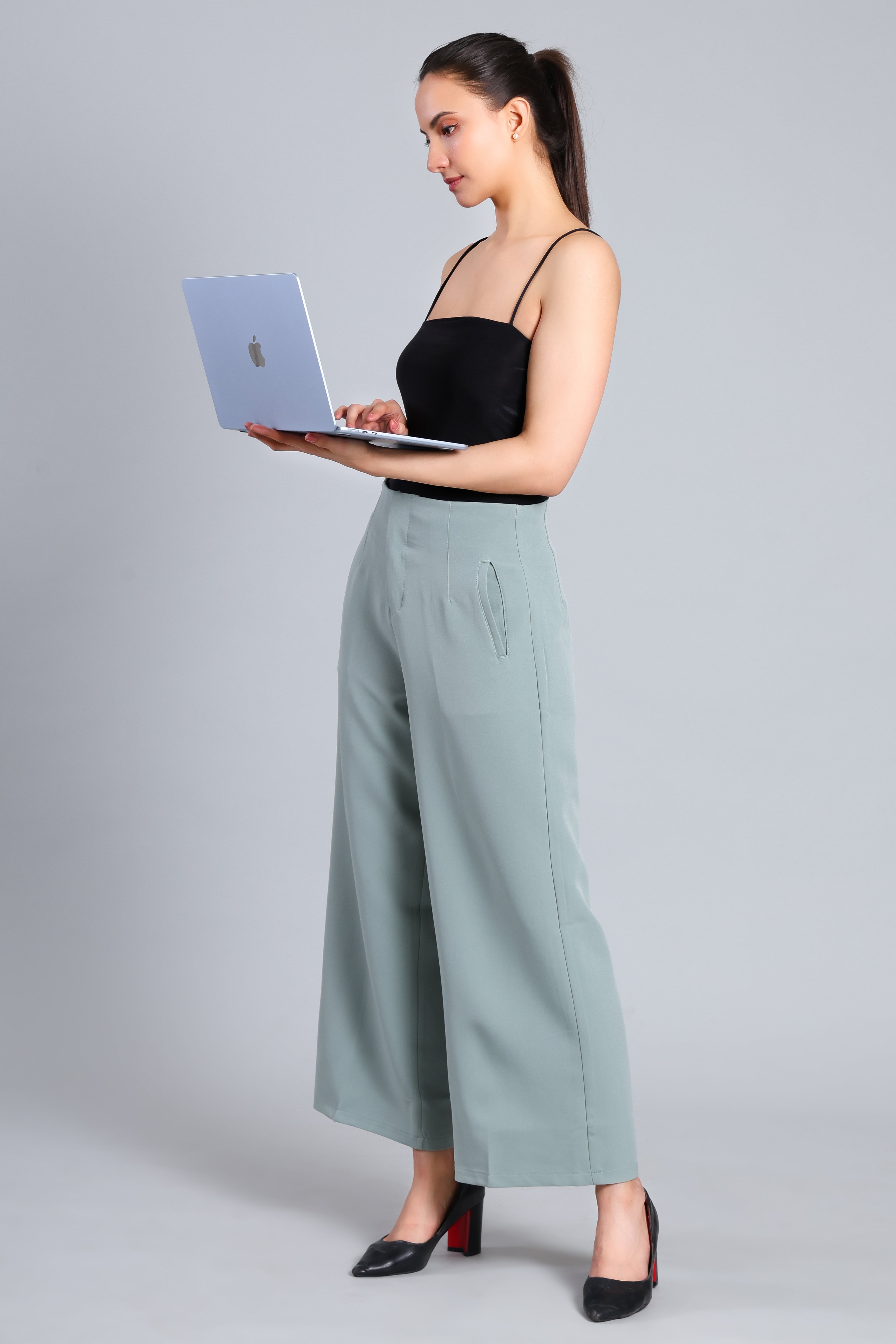 High-Rise Cropped Wide-Leg Trouser
